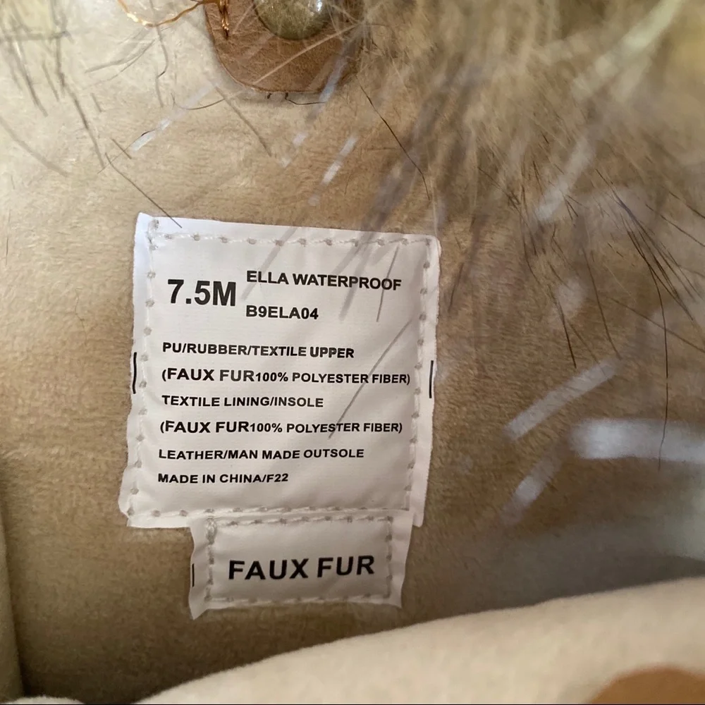 👢 JBU BY JAMBU TAN BLACK FAUX FUR LEATHER WATERPROOF TALL BOOTS!